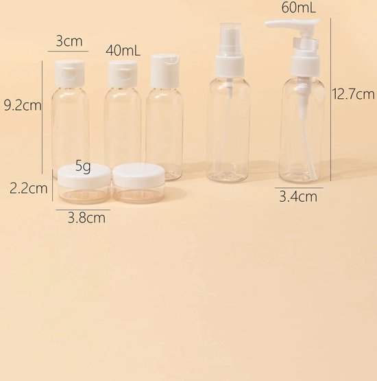 Bouteille de Voyage Cosmetique, 10 Pcs Bouteilles Vide Voyage