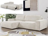 Vente-unique Hoekslaapbank AMELIA van PASCAL MORABITO - Ribfluweel - Beige - Hoek links