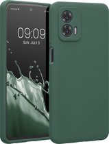 coque kwmobile compatible avec Motorola Moto G73 5G - Coque avec revêtement en silicone - Coque pour smartphone en vert sapin