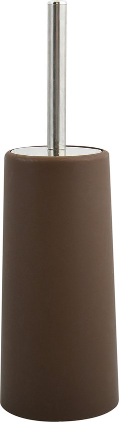 MSV Toiletborstel in houder/WC-borstel - kastanje bruin - kunststof - 35 cm