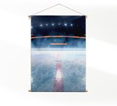 Textielposter Ijshockey Pitch XL (125 X 90 CM) - Wandkleed - Wanddoek - Wanddecoratie