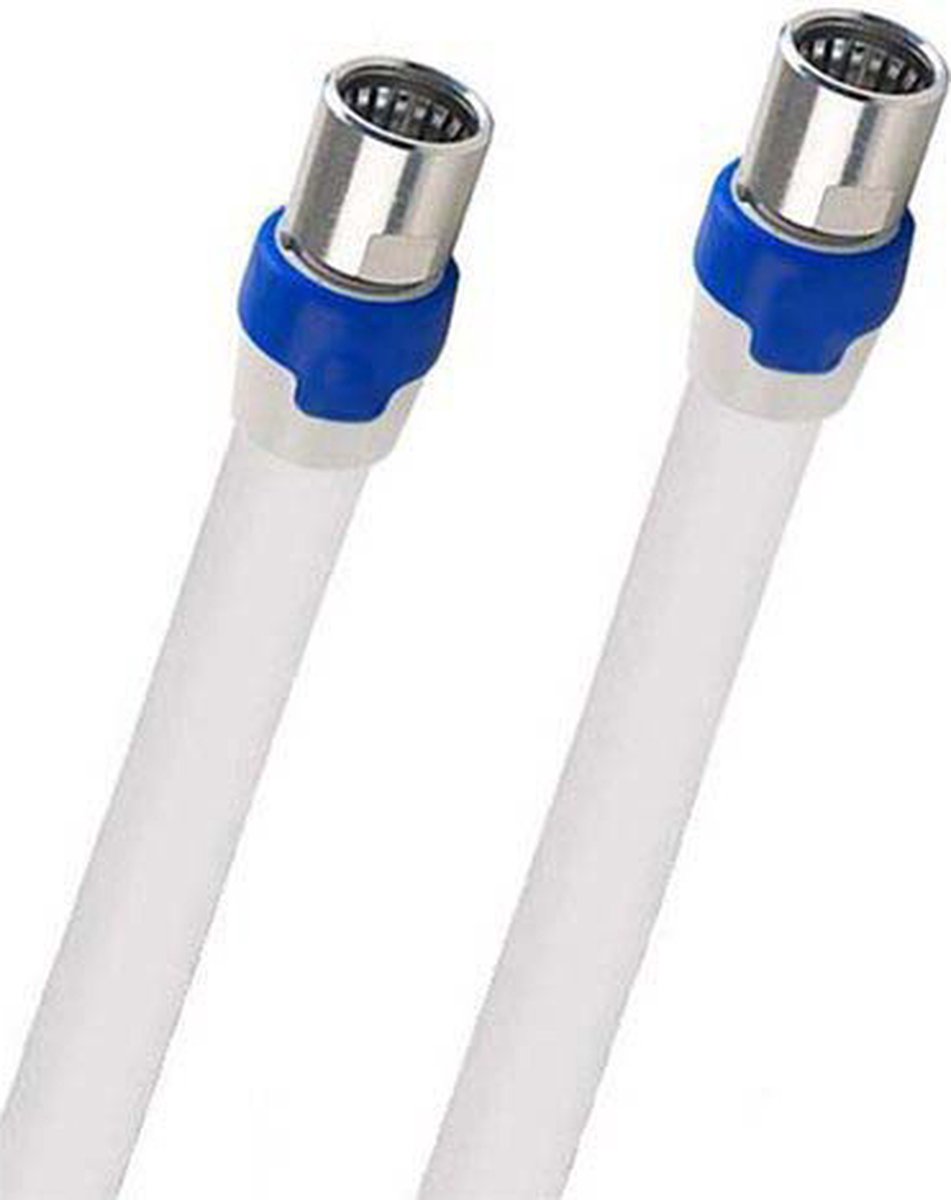 TUOLNK RG6 TV-antennekabel, F-stekker naar F-stekker, RG6 coaxkabel met F- bus, 75 ohm, voor kabelbox, TV, satelliet, digitale router, 1 m