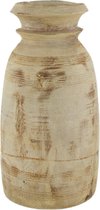 DKNC - Vase bois - 15x15x35cm - Crème