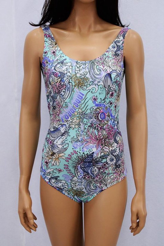 Badpak- Badmode- Badpak dames- Bikini- Design Zwempak Blauw kleurenverloop