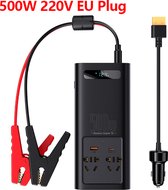 Baseus Auto 12V-230V Zuivere Sinus Omvormer - 500W | USB Poort met Quick Charge 3.0