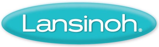 Lansinoh logo in turquoise ovaal.