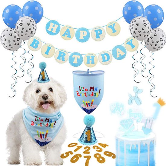 WDDA 3-delige Set Accessoires Voor Huisdieren Voor Een Verjaardag Bandana Hoed Hond Verjaardag Bandana Sjaal Party Hond Verjaardag Hoed Set Voor Honden En Katten Feestaccessoires