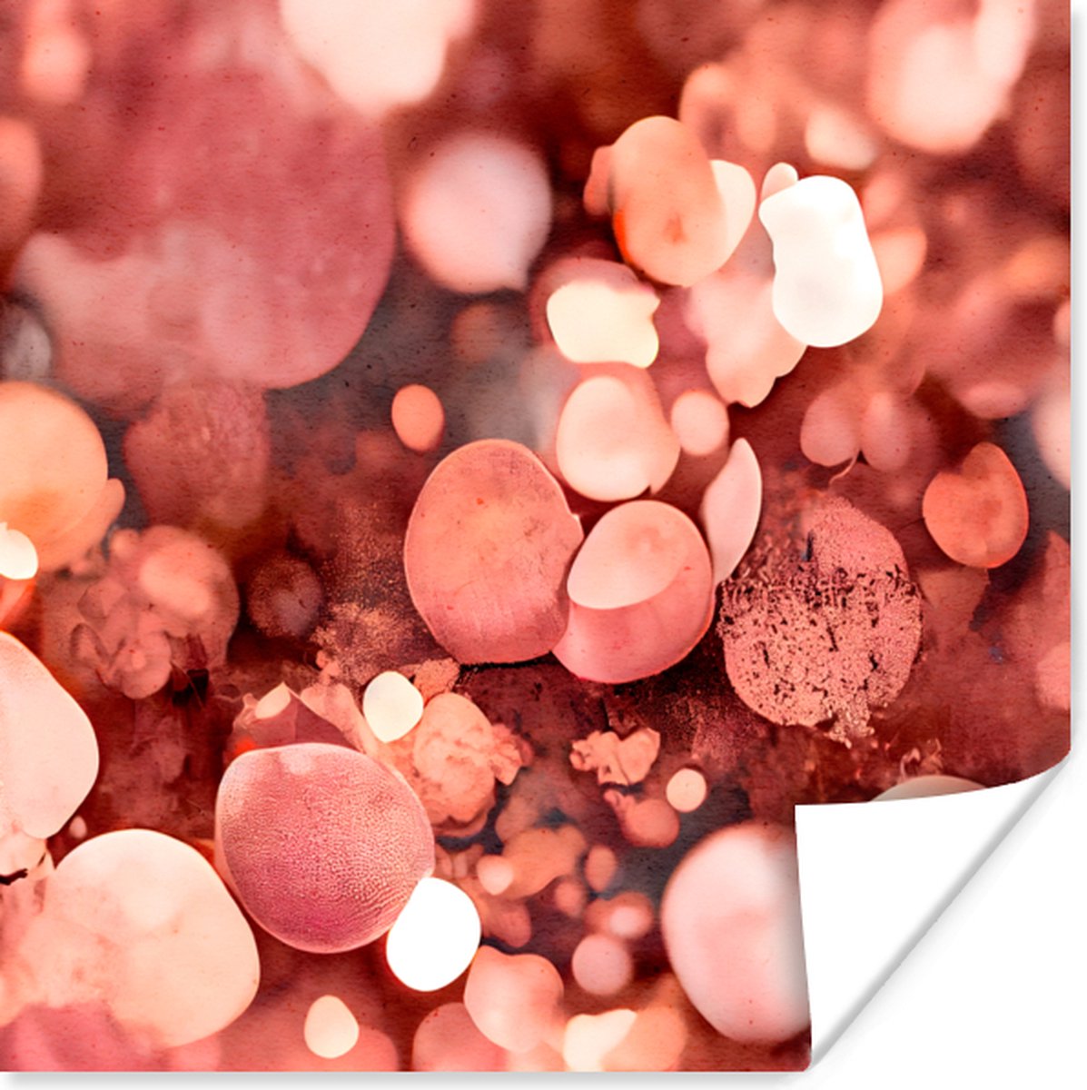 Poster Abstract - Glitter - Roze - Luxe - 30x30 cm