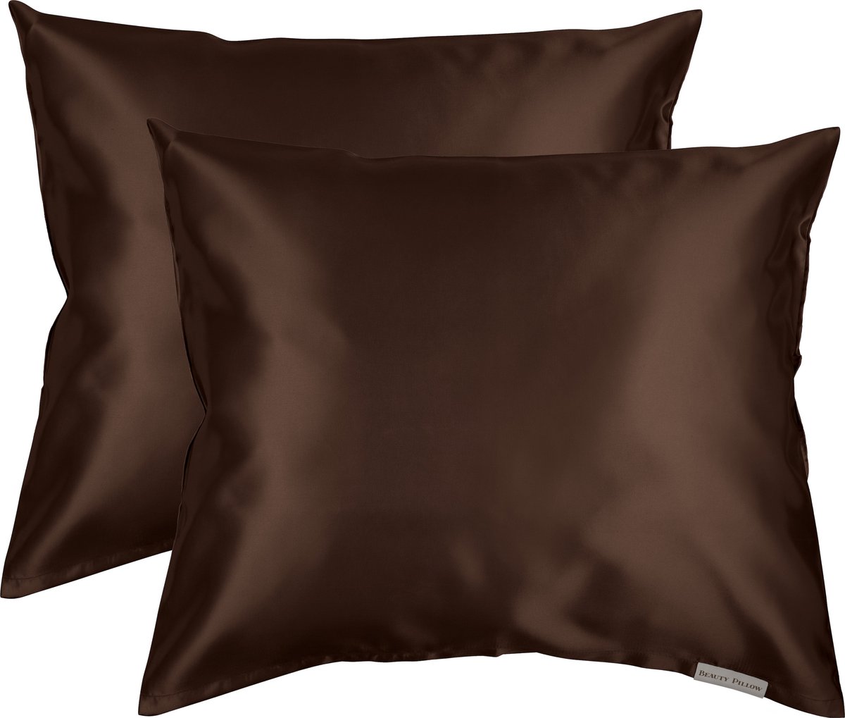 Beauty Pillow® Original - Satijnen Kussenslopen - Voordeelset - Duo Pack - Chocolate Brown - 60x70 cm