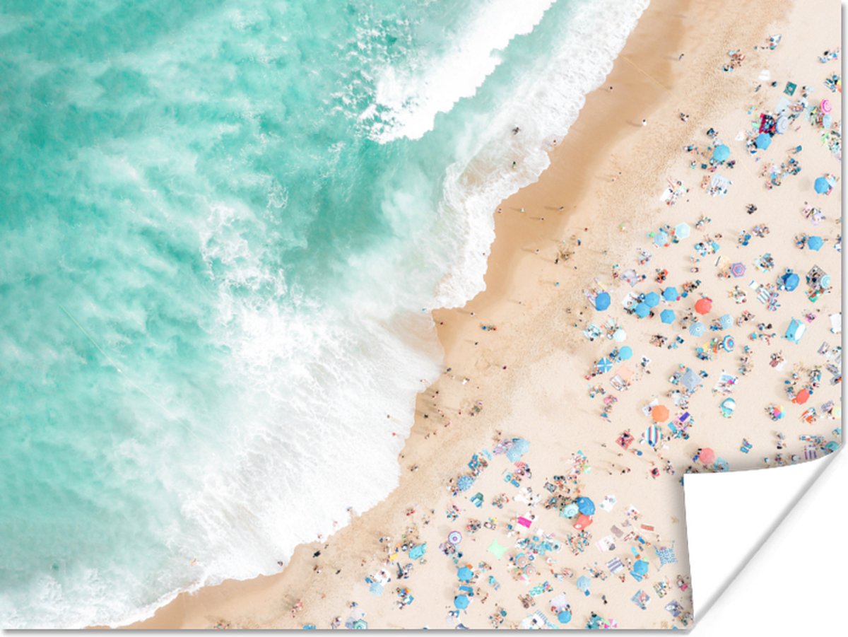 Poster Zee - Strand - Parasols - Zomer - 80x60 cm