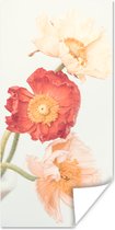 Poster Bloemen - Rood - Natuur - Planten - 40x80 cm