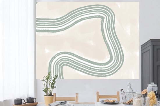 Muurstickers - Sticker Folie - Lijn - Abstract - Design - 160x120 cm - Plakfolie - Muurstickers Kinderkamer - Zelfklevend Behang XXL - Zelfklevend behangpapier - Stickerfolie