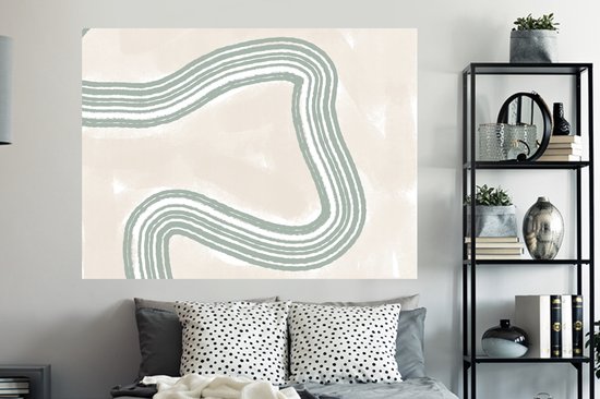 Muurstickers - Sticker Folie - Lijn - Abstract - Design - 160x120 cm - Plakfolie - Muurstickers Kinderkamer - Zelfklevend Behang XXL - Zelfklevend behangpapier - Stickerfolie