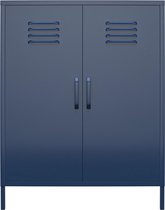 Meuble 1 porte en métal bleu marine