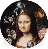 WallCircle - Wandcirkel - Muurcirkel - Mona Lisa - Bloemen - Oude meesters - Aluminium - Dibond - ⌀ 60 cm - Binnen en Buiten