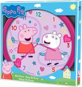 Peppa Pig Wandklok Rond - Kinder Klok - 25 CM - Roze