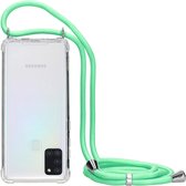 Mobiparts Lanyard Case geschikt voor Samsung Galaxy A21s - Groen Transparant
