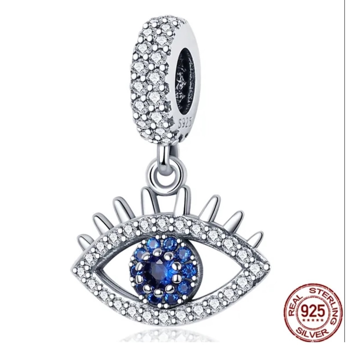 Evensee Boze Oog Nazar Oorbellen Zilver 925,Blauw Oog Vorm Oorstekers