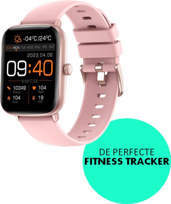 smartwatch roze / goud HD Touchscreen IOS en Android Sporthorloge