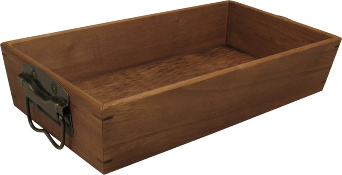 Dienblad - 36x19x7.5cm - hout - oudbruin - 1 stuks
