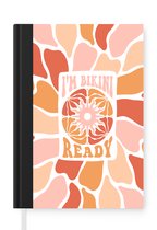 Notitieboek - Schrijfboek - Quote - I am bikini ready - Rood - Oranje - Notitieboekje klein - A5 formaat - Schrijfblok