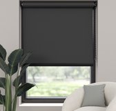 Dutchblinds Rolgordijn - verduisterend - Zwart - 95x190cm - Raamdecoratie op maat