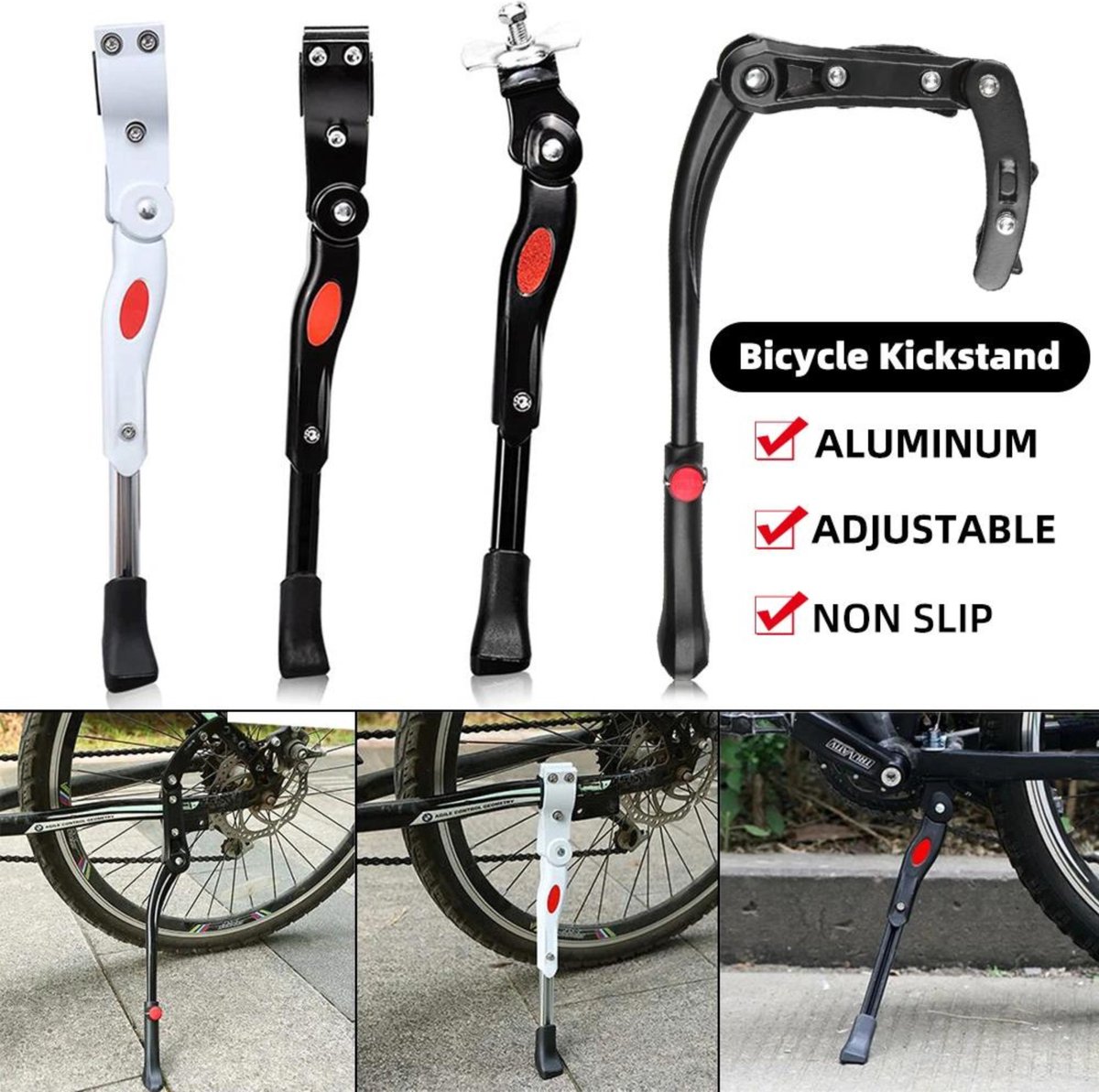 ROCKBROS support de vélo réglable en hauteur béquille latérale