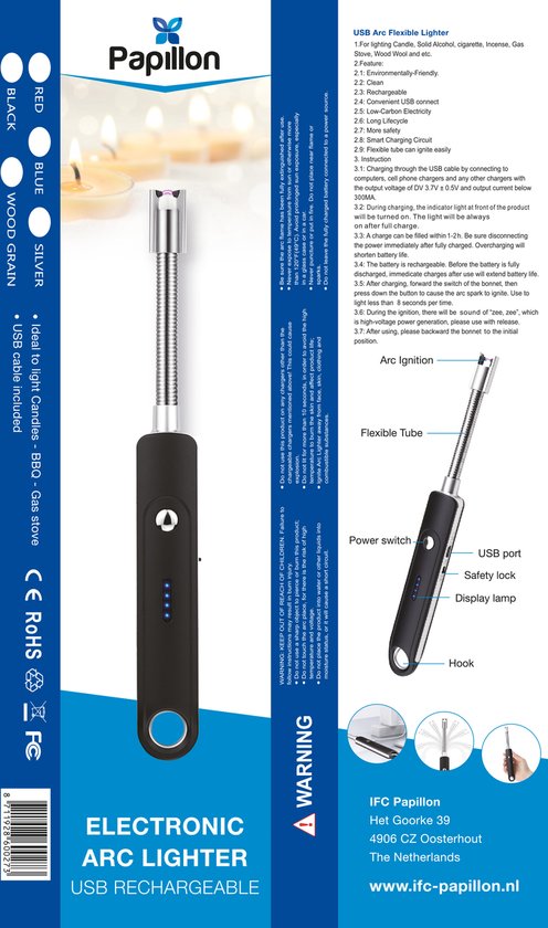Elektrische aansteker - usb oplaadbaar - blauw - fornuis - bbq