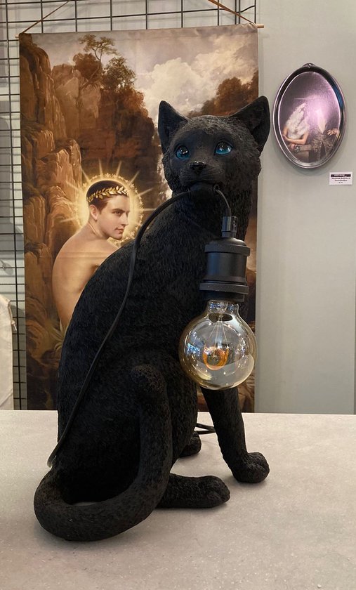 Tafellamp - Dierenlamp Kat Chouchou - zwart