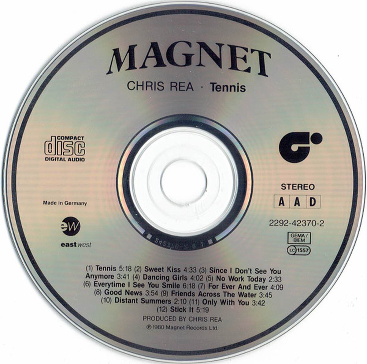 Chris Rea Tennis - CD uit 1980 met Sweet Kiss en Dancing Girls | bol