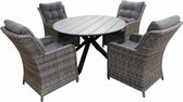 5-delige ronde tuinset | 4 Dublin tuinstoelen (AG) | ⌀120cm Cyprus tuintafel (Grey)