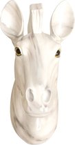 Paardenhoofd spaarpot - ophanging - polyresin - wit - 25 cm