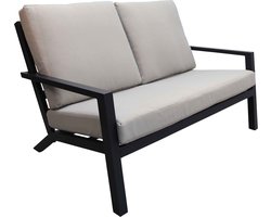 Loungebank Bezano | 2 personen | Off White/Matt Black | Aluminium
