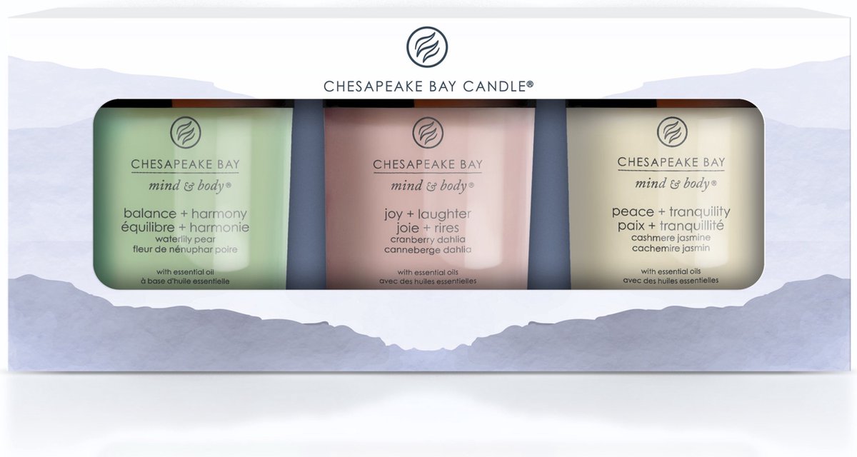 Chesapeake Bay Candle - 3 Kleine Geurkaars Cadeauset - 60 branduren