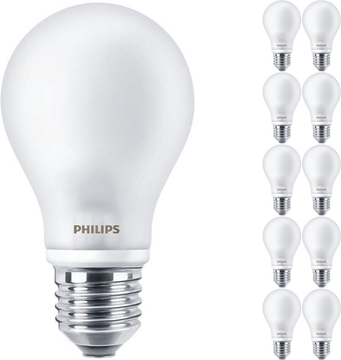 Voordeelpak 10x Philips Corepro LED Lamp E27 Peer Mat 7W 806lm - 827 Zeer Warm Wit | Vervangt 60W
