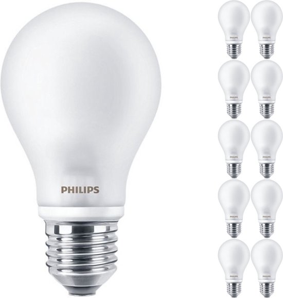 Voordeelpak 10x Philips Corepro LEDbulb E27 Peer Mat 7W 806lm - 827 Zeer Warm Wit | Vervangt 60W