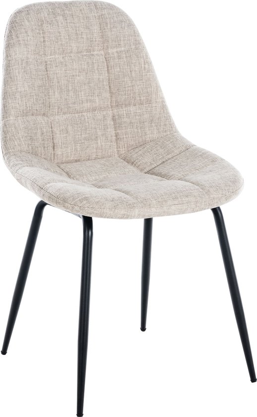 CLP Tom Eetkamerstoel - Zonder armleuning - Fauteuil - creme Stof