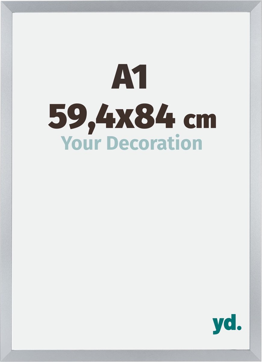 yd. Your Decoration - Fotolijst A1 59,4x84 cm - MDF - Zilver Glans - Catania