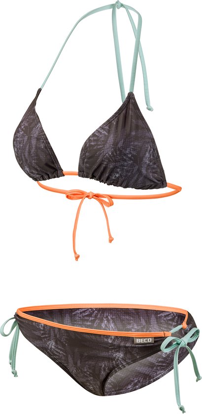 BECO triangel bikini, C-cup, gevoerd, uitneembare pads, zwart/multi color, maat 40