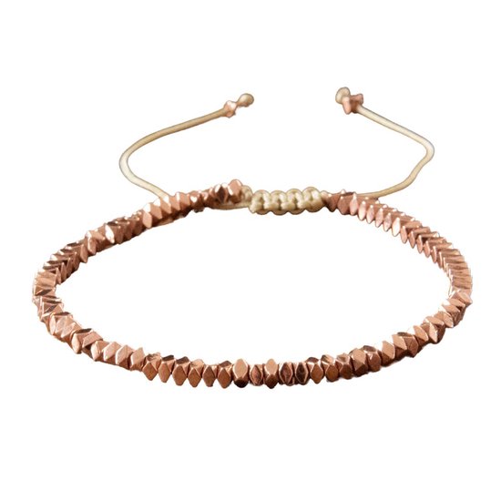 Marama - armband Rosegold - minimalistische damesarmband - vegan - verstelbaar