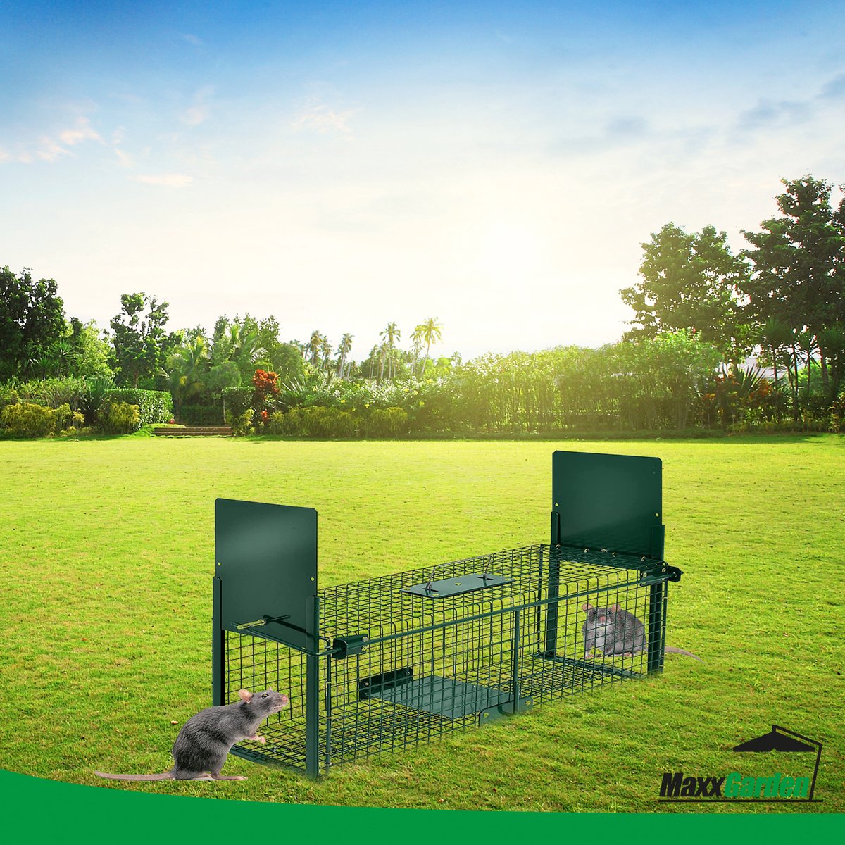 MaxxGarden Cage cage pour animaux de 117x30x34cm - piège à rat