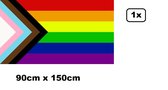 Vlag LGBT pride 90cm x 150cm - Vlag Progress - Vlag verpakt in nette doos - Landen festival thema feest fun verjaardag