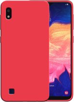 Smartphonica Siliconen hoesje voor Samsung Galaxy A10 case met zachte binnenkant - Rood / Back Cover geschikt voor Samsung Galaxy A10