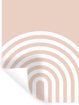 Muurstickers - Sticker Folie - Abstract - Kunst - Regenboog - Wit - Roze - 120x160 cm - Plakfolie - Muurstickers Kinderkamer - Zelfklevend Behang XXL - Zelfklevend behangpapier - Stickerfolie