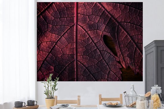 Stickers muraux - Film autocollant - Abstrait - Rouge - Feuilles - Plante - 160x120 cm - Film adhésif - Stickers muraux Chambre d'enfant - Papier peint autocollant XXL - Papier peint autocollant - Film autocollant