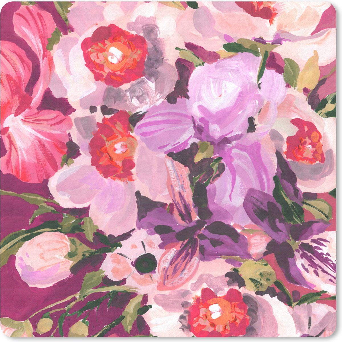 Muismat 30x30 cm - Mousepad Roze - Orchidee - Bloemen - Kleuren - Botanisch - Muismatten