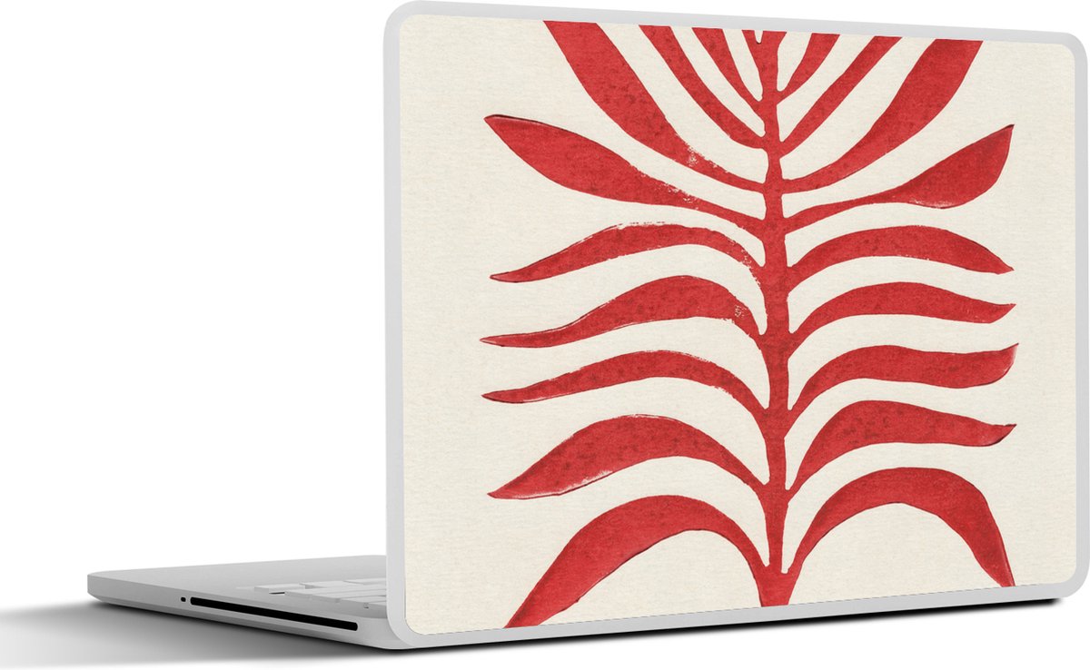 Laptop sticker - 12.3 inch - Plant - Rood - Bladeren - Abstract - 30x22cm - Laptopstickers - Laptop skin - Cover