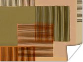 Poster Abstract - Lijnen - Kubus - Patchwork - 160x120 cm XXL
