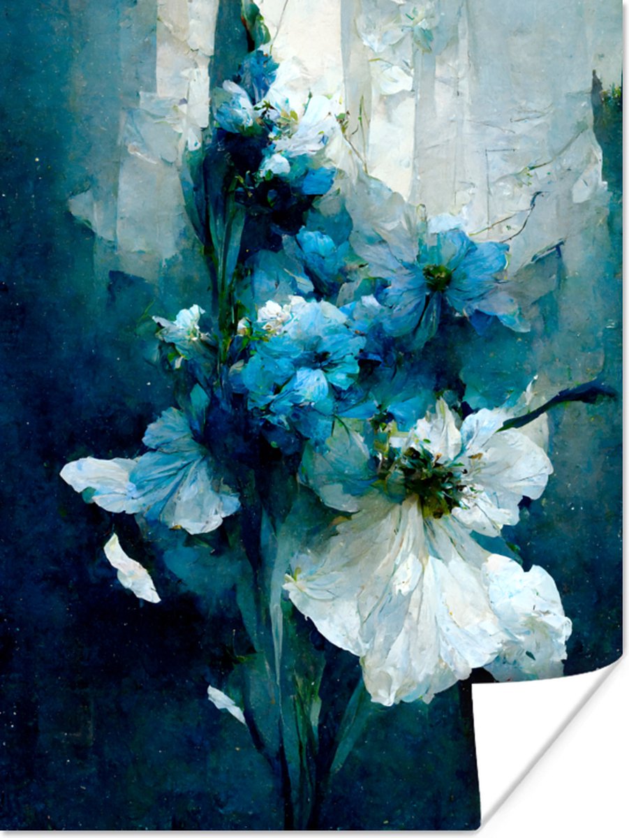 Bloemen - Boeket - Verf - Blauw
