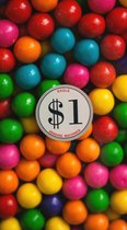 Posters Vintage - Kauwgomballen - Amerikaanse Vintage - Vintage - Gumballs - 1 dollar - Ouderwets - Interieur Design - posters - formaat 60x90cm - 203
